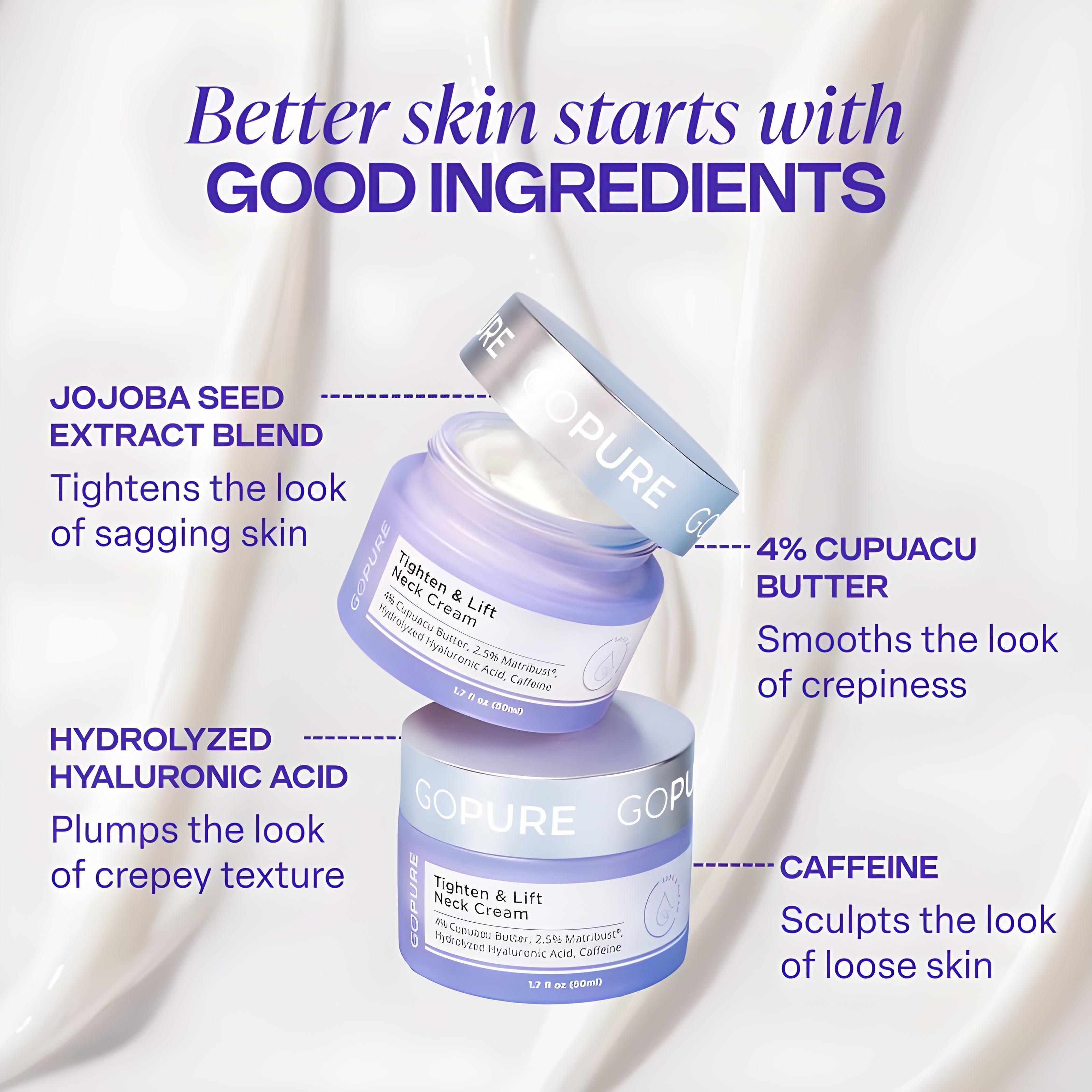 Viral GOPURE Neck Cream Tighten & Lift Firming Cream for Crepey Skin