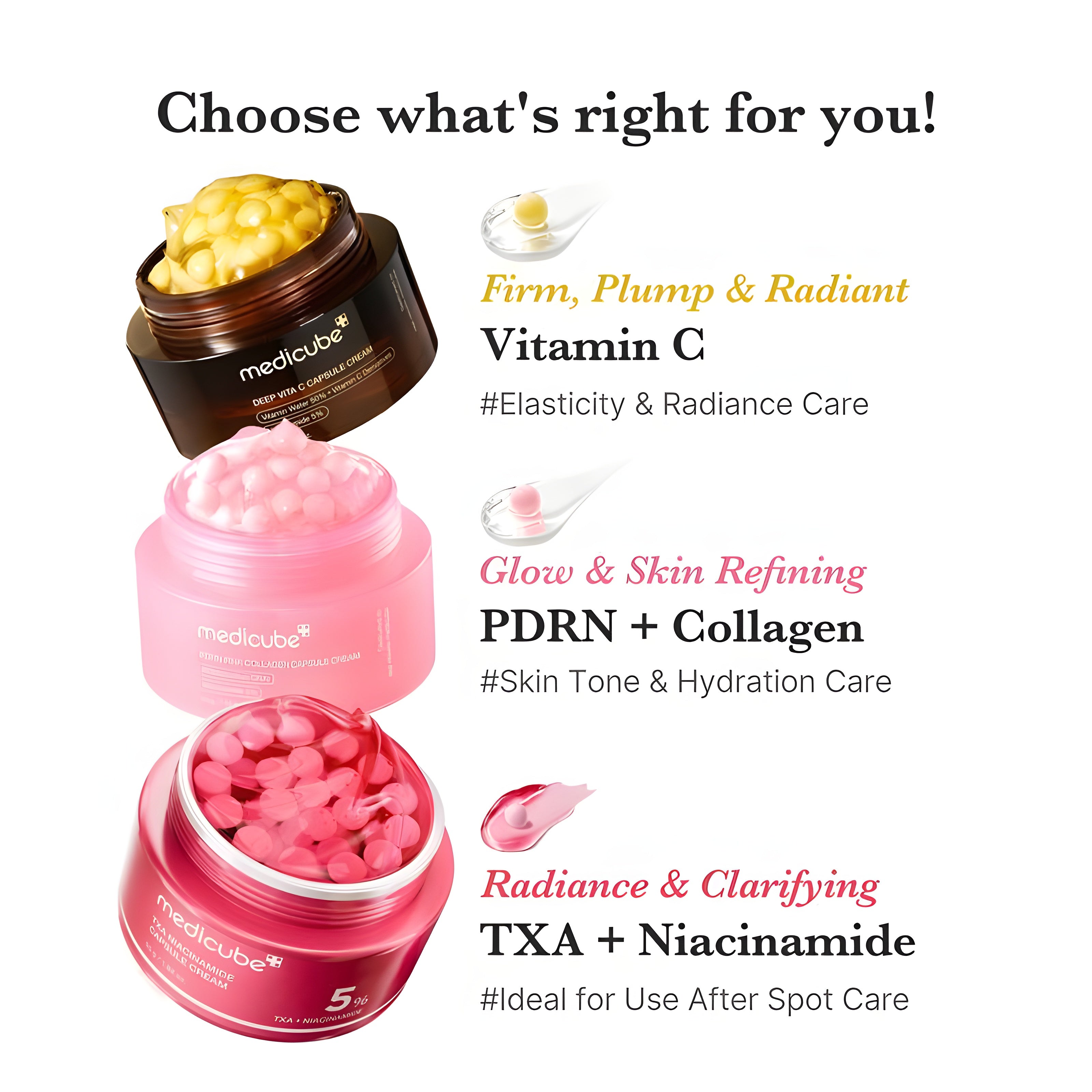 Mix & Match Boba Cream Set | Tiktok Viral Capsule Creams for Uneven Skin Tone, Glow Hydration, Korean Skincare, K-beauty